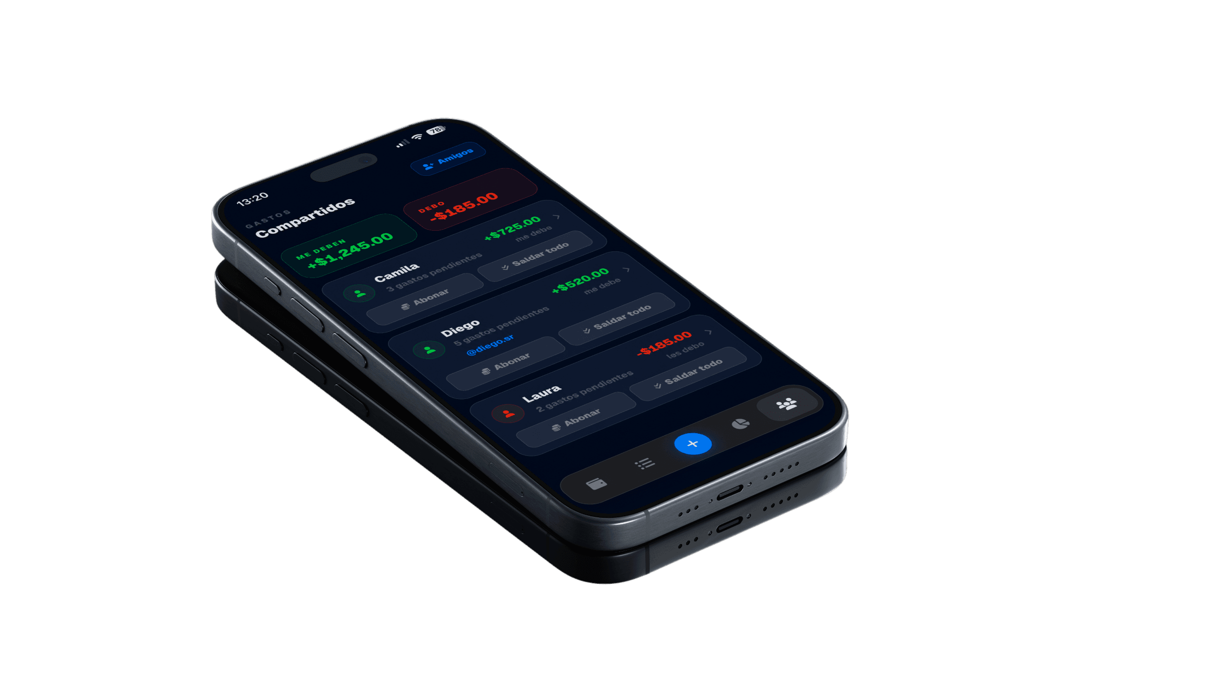 Gastos compartidos en FluxApp Finance